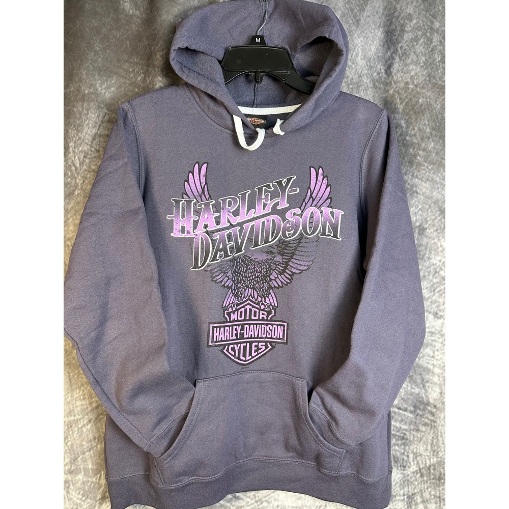 Harley-Davidson Graphic Hoodie Women L Purple Eagle Barnett El Paso Texas 5V15